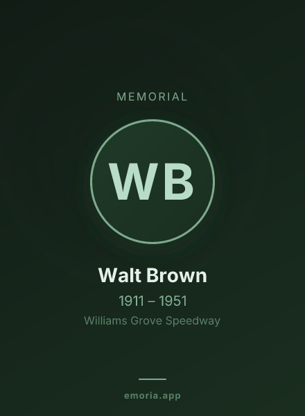 Memorial portrait of Walt Brown