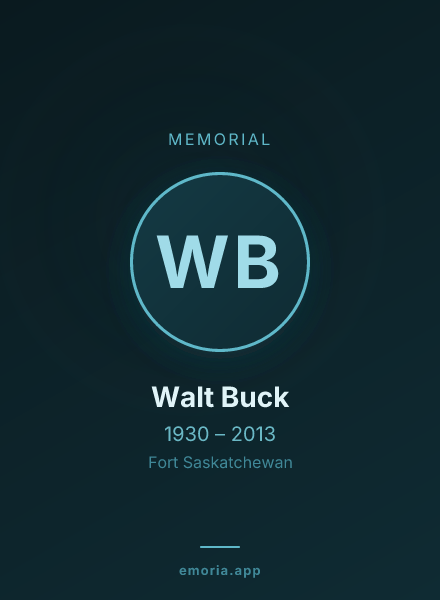 Memorial portrait of Walt Buck