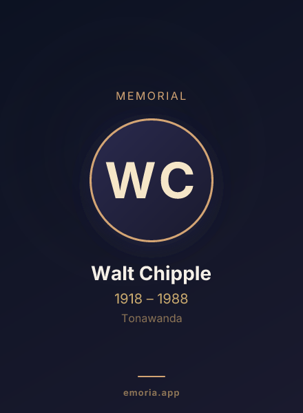Memorial portrait of Walt Chipple