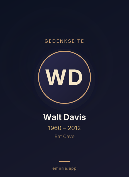Gedenkportrait von Walt Davis