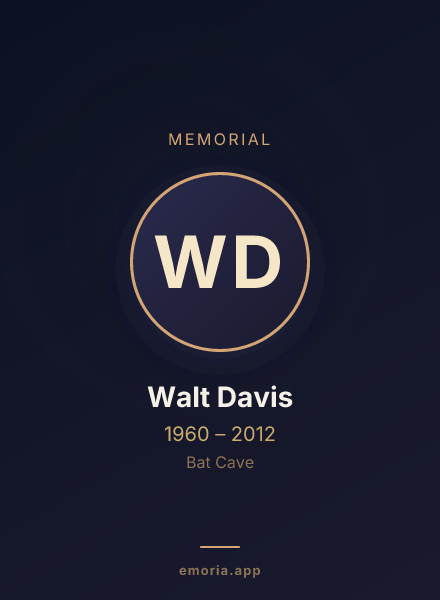 Memorial portrait of Walt Davis