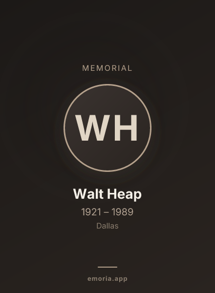 Memorial portrait of Walt Heap
