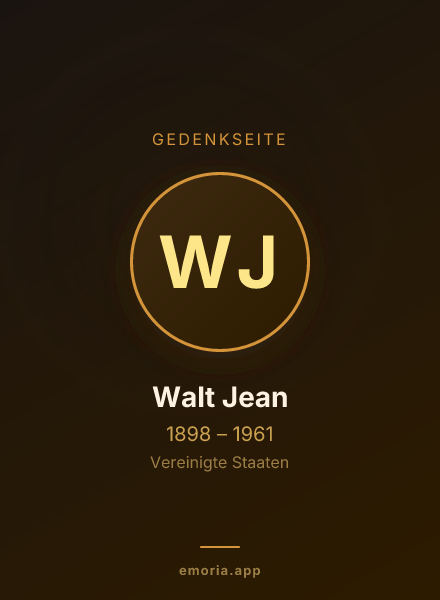Gedenkportrait von Walt Jean