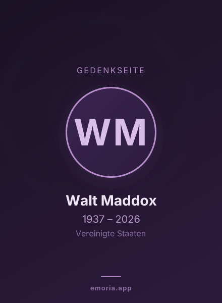 Gedenkportrait von Walt Maddox