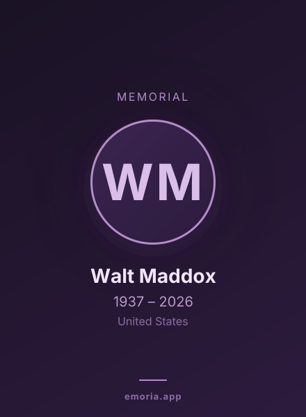 Memorial portrait of Walt Maddox