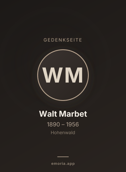 Gedenkportrait von Walt Marbet