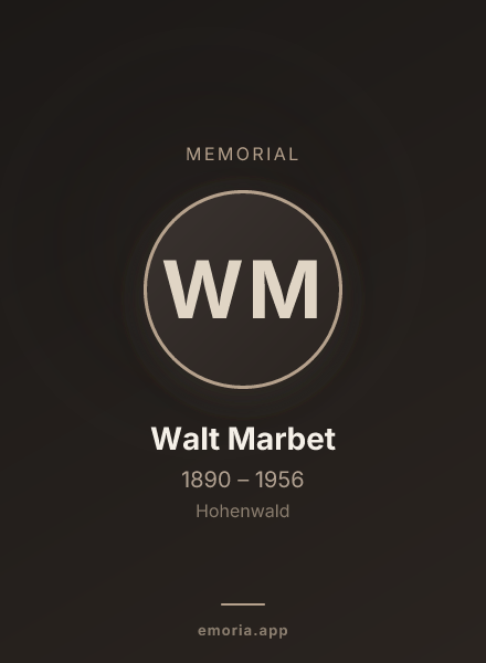 Memorial portrait of Walt Marbet