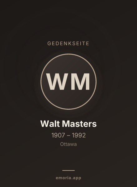 Gedenkportrait von Walt Masters