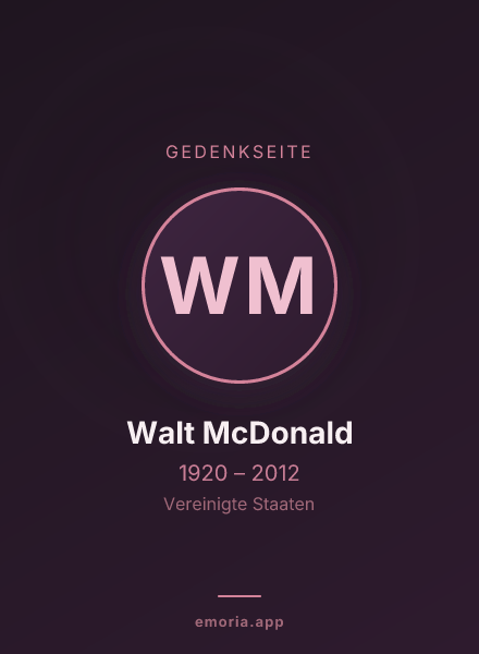 Gedenkportrait von Walt McDonald