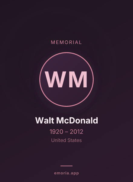 Memorial portrait of Walt McDonald