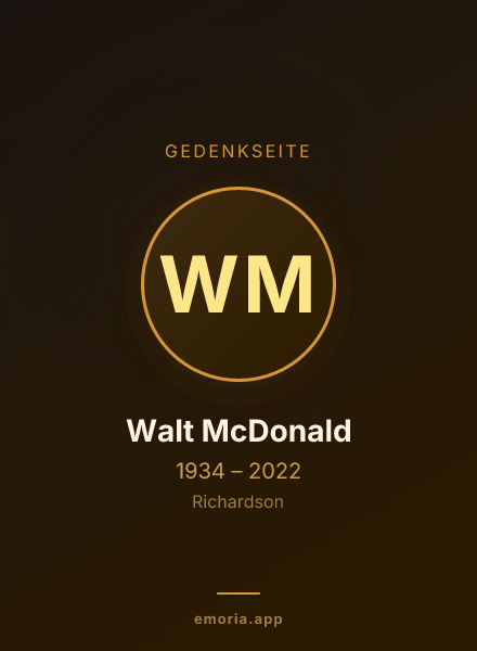 Gedenkportrait von Walt McDonald