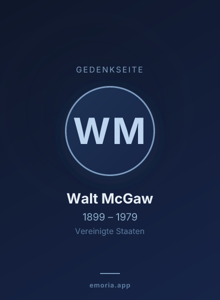 Gedenkportrait von Walt McGaw