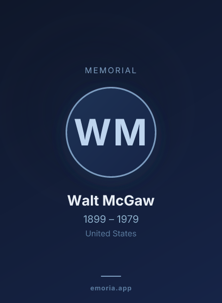 Memorial portrait of Walt McGaw