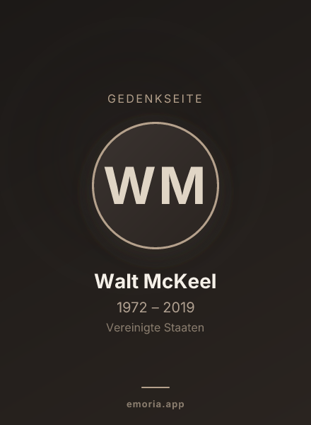 Gedenkportrait von Walt McKeel