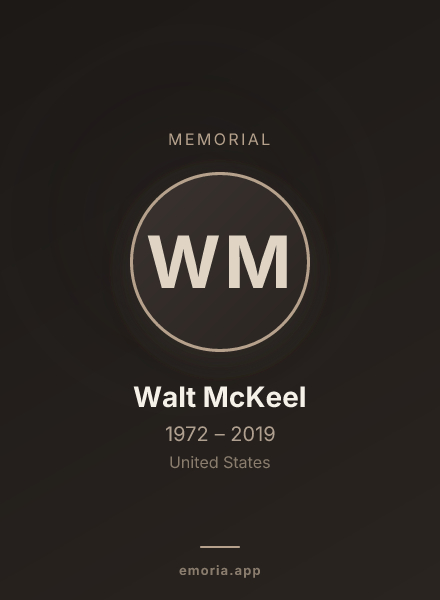 Memorial portrait of Walt McKeel