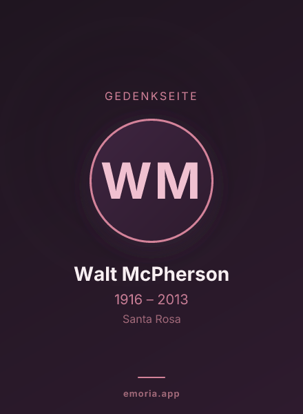 Gedenkportrait von Walt McPherson