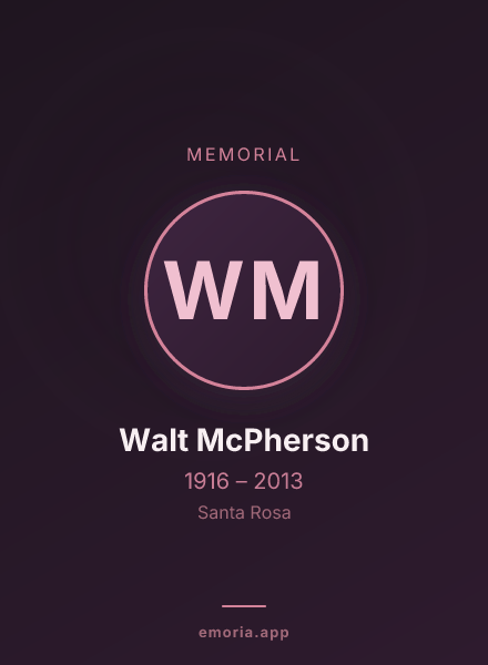 Memorial portrait of Walt McPherson