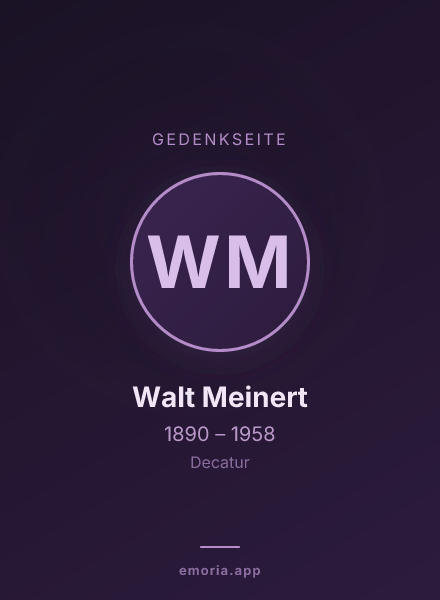 Gedenkportrait von Walt Meinert