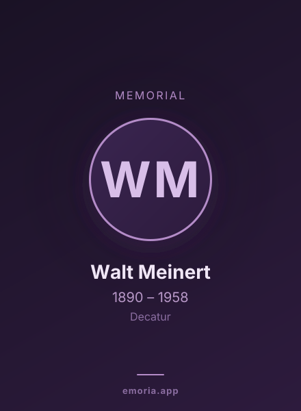 Memorial portrait of Walt Meinert
