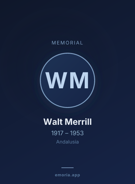 Memorial portrait of Walt Merrill