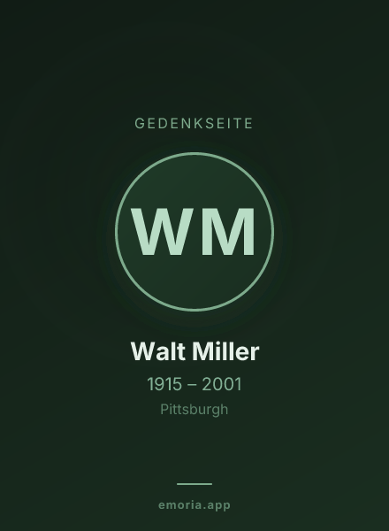 Gedenkportrait von Walt Miller