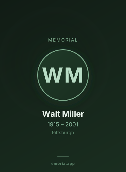 Memorial portrait of Walt Miller