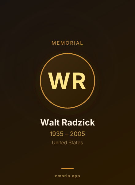 Memorial portrait of Walt Radzick