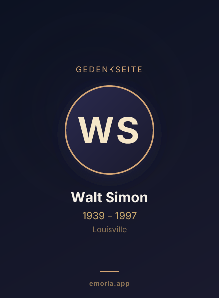 Gedenkportrait von Walt Simon