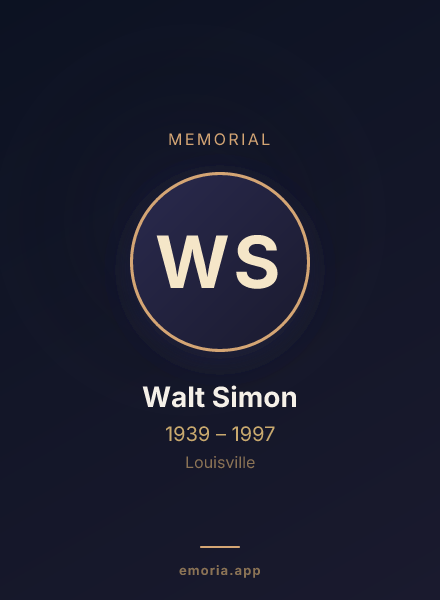 Memorial portrait of Walt Simon