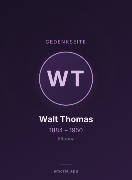 Gedenkportrait von Walt Thomas