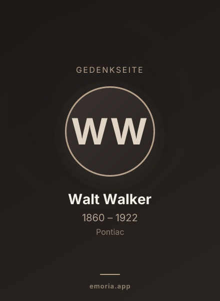 Gedenkportrait von Walt Walker
