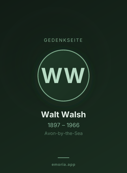 Gedenkportrait von Walt Walsh