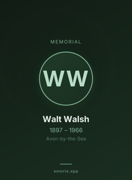Memorial portrait of Walt Walsh