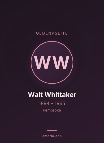 Gedenkportrait von Walt Whittaker