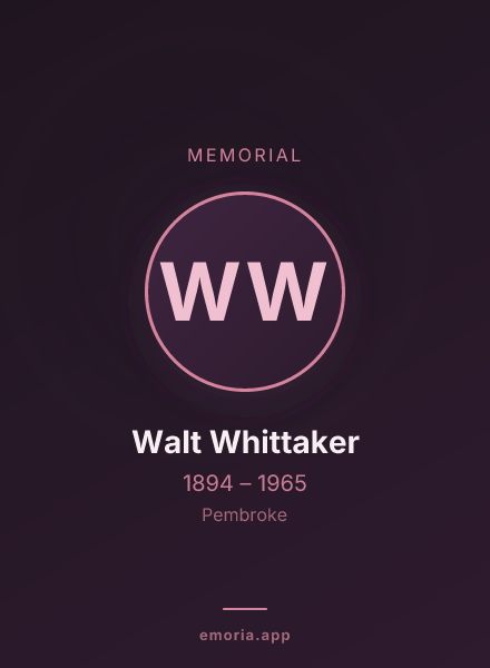 Memorial portrait of Walt Whittaker
