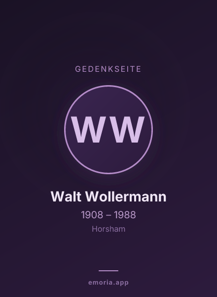 Gedenkportrait von Walt Wollermann