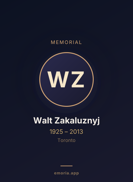 Memorial portrait of Walt Zakaluznyj