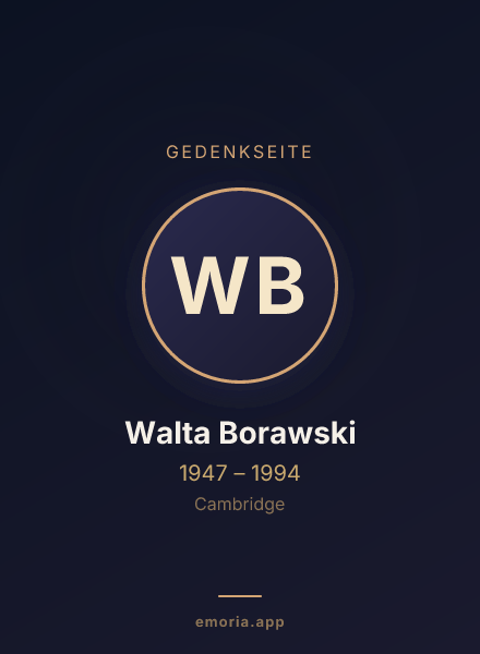 Gedenkportrait von Walta Borawski