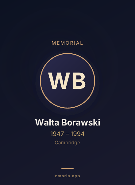 Memorial portrait of Walta Borawski