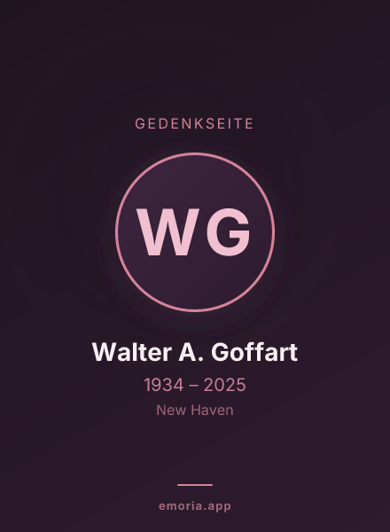 Gedenkportrait von Walter A. Goffart
