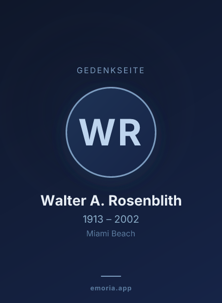 Gedenkportrait von Walter A. Rosenblith