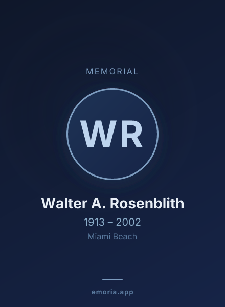 Memorial portrait of Walter A. Rosenblith