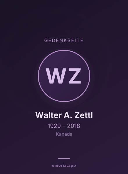 Gedenkportrait von Walter A. Zettl