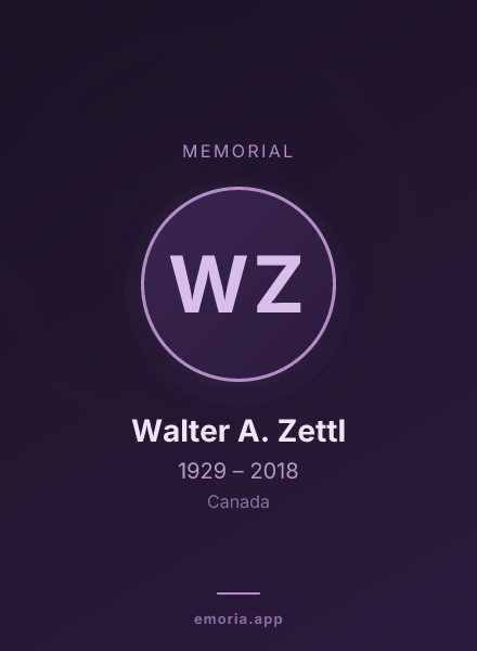 Memorial portrait of Walter A. Zettl