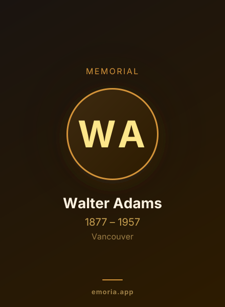 Memorial portrait of Walter Adams