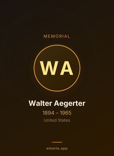 Memorial portrait of Walter Aegerter
