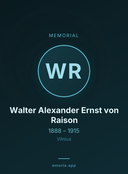 Memorial portrait of Walter Alexander Ernst von Raison
