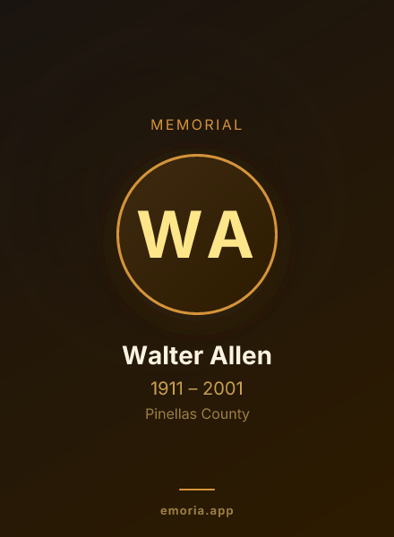 Memorial portrait of Walter Allen