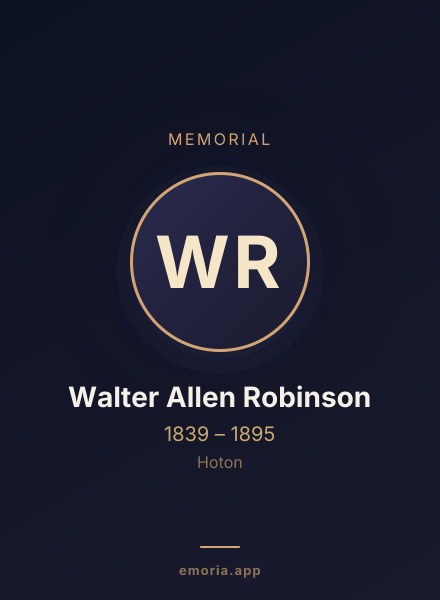 Memorial portrait of Walter Allen Robinson