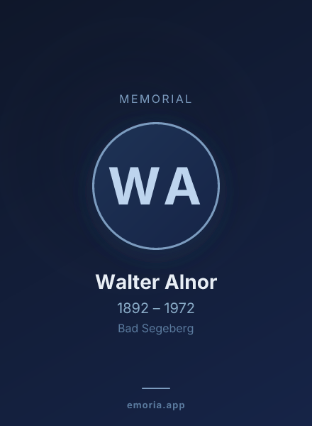 Memorial portrait of Walter Alnor